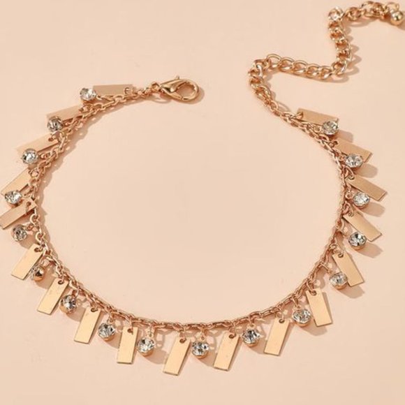 Jewelry - 3/$20 New Gold & Silver Rhinestone Ankle Bracelet